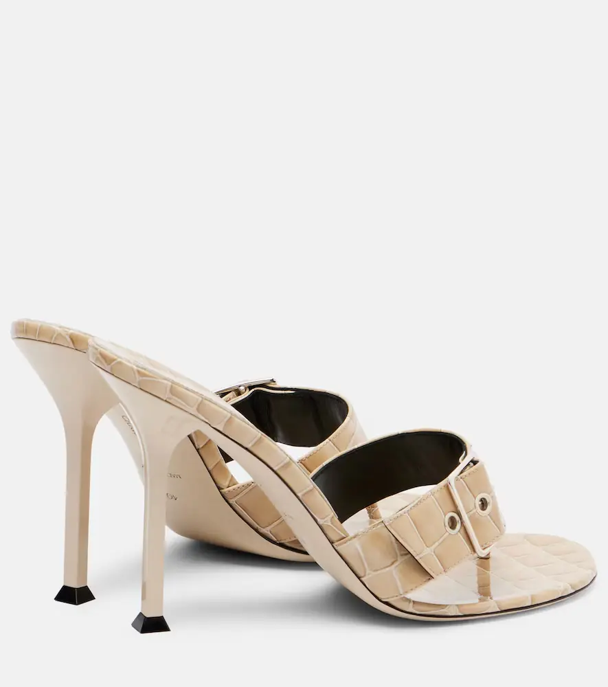 CHRISTEN Helix 95 croc-effect patent leather mules | Thumbnail 3