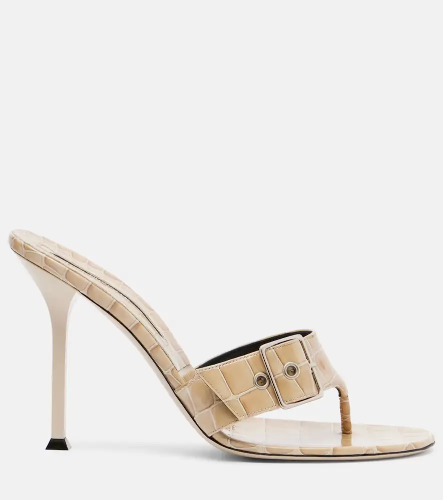 CHRISTEN Helix 95 croc-effect patent leather mules | Thumbnail 4