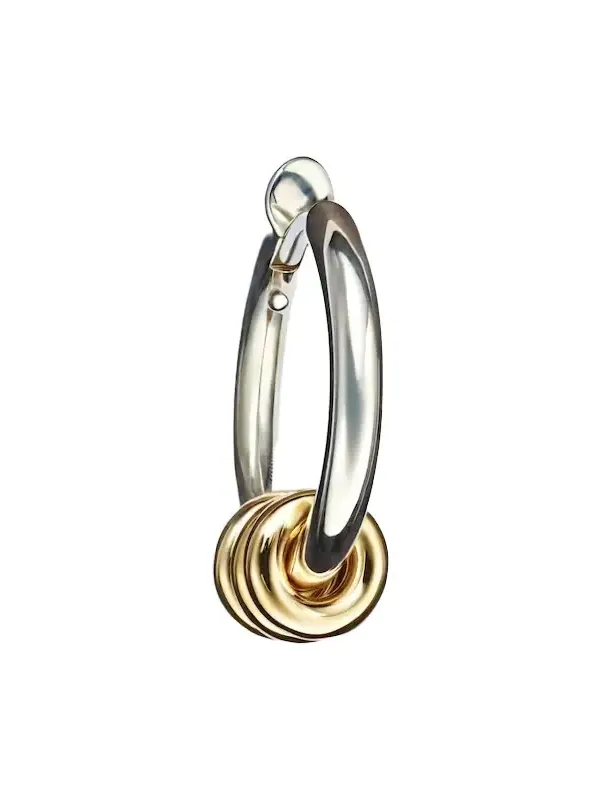 Nevine Max sterling silver and 18kt gold single hoop earring