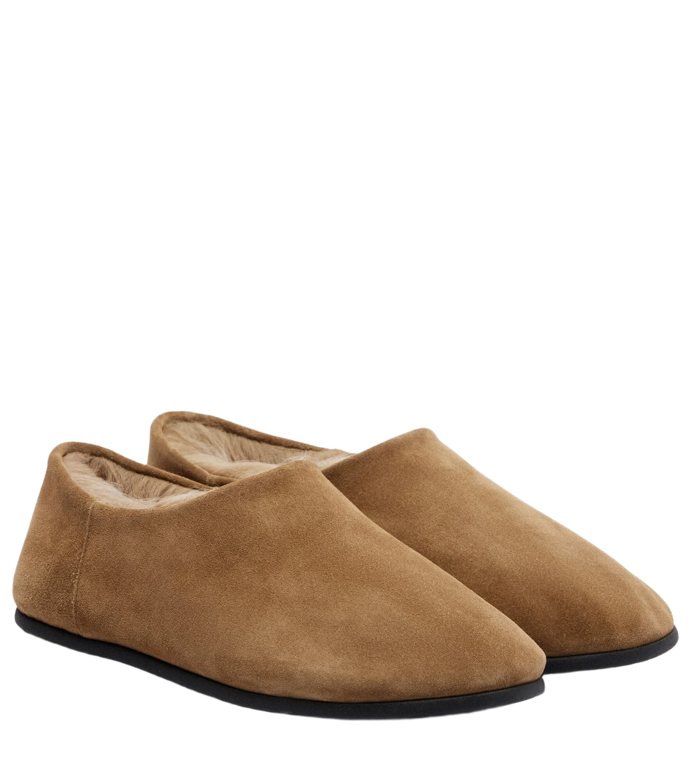 Big Bootie shearling-trimmed suede slip-on shoes Big Bootie shearling-trimmed suede slip-on shoes