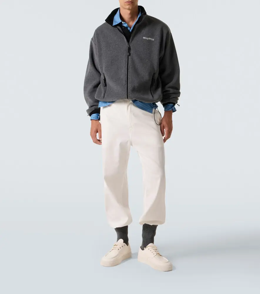 Miu Miu Logo fleece sweatshirt | Thumbnail 2 Miu Miu Logo fleece sweatshirt | Thumbnail 2