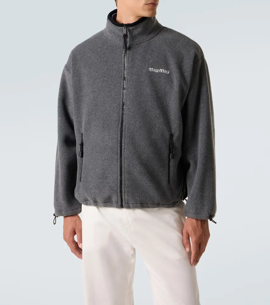 Miu Miu Logo fleece sweatshirt | Thumbnail 4 Miu Miu Logo fleece sweatshirt | Thumbnail 4