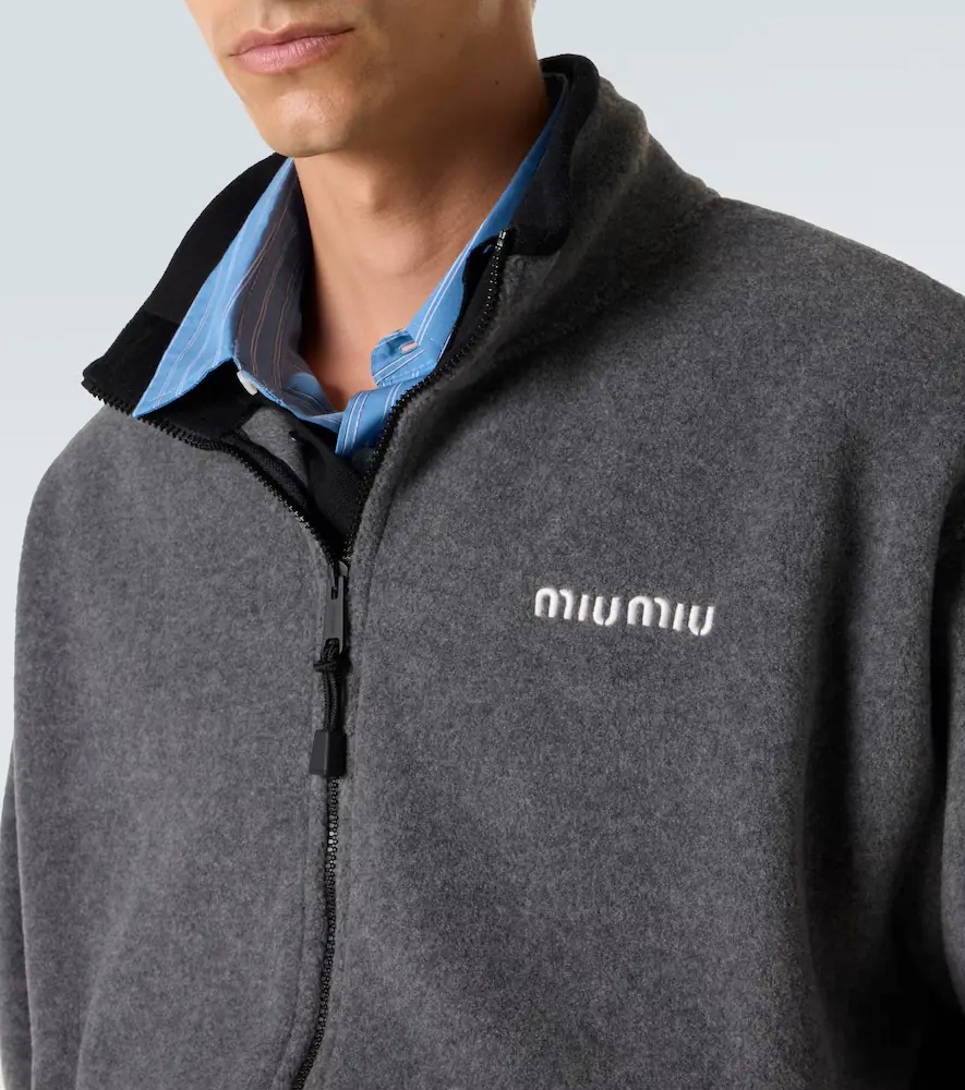 Miu Miu Logo fleece sweatshirt | Thumbnail 6 Miu Miu Logo fleece sweatshirt | Thumbnail 6