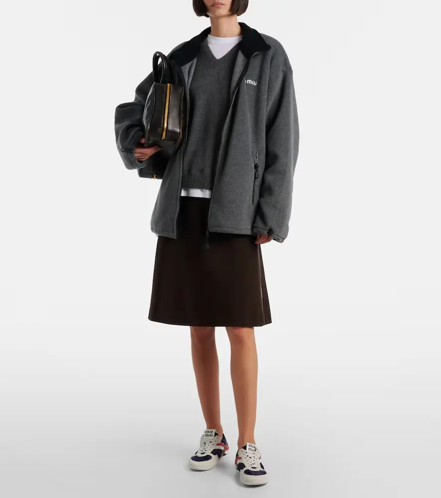 Miu Miu Logo oversized fleece sweatshirt | Thumbnail 6 Miu Miu Logo oversized fleece sweatshirt | Thumbnail 6