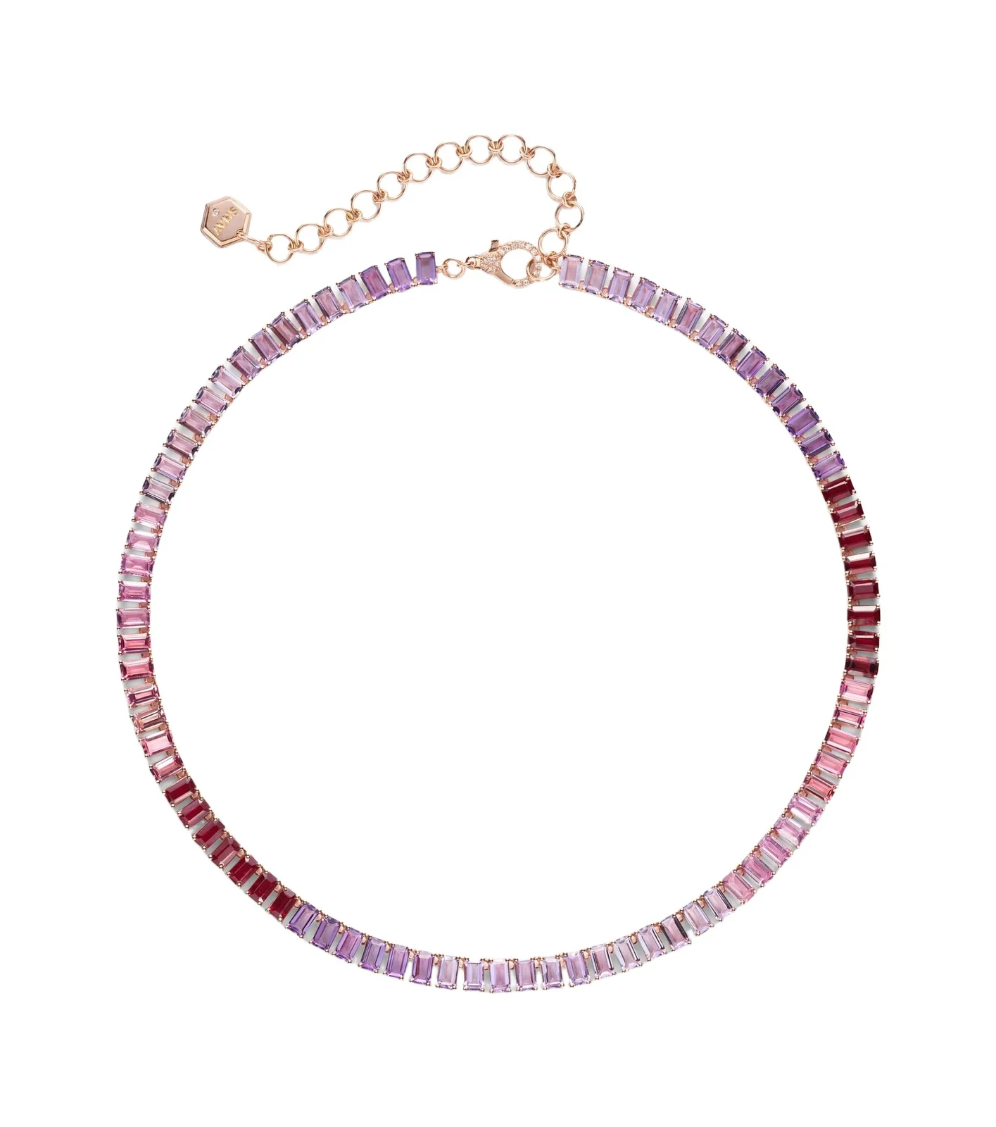 Ombre Eternity 18kt rose gold necklace with sapphires Ombre Eternity 18kt rose gold necklace with sapphires