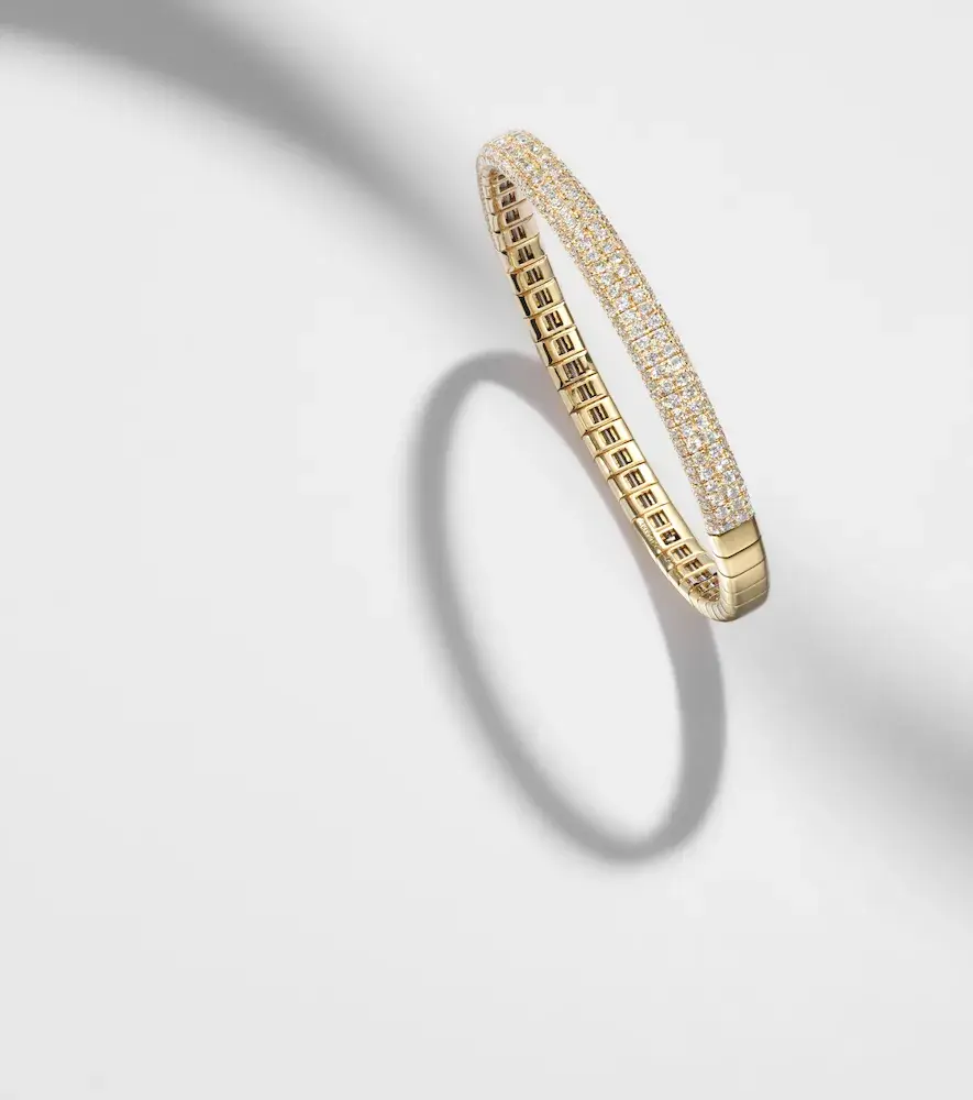 SHAY JEWELRY Stretch 18kt gold bracelet with diamonds | Thumbnail 3