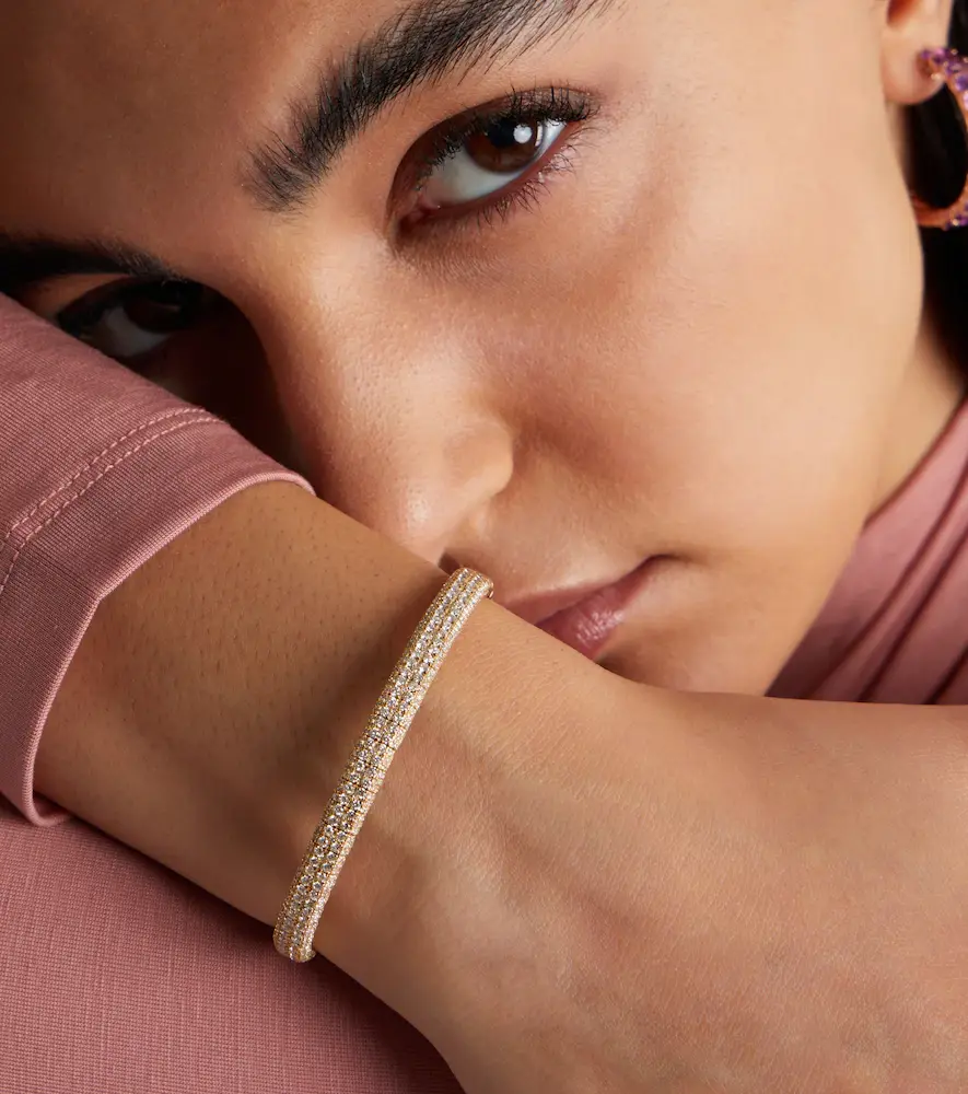 SHAY JEWELRY Stretch 18kt gold bracelet with diamonds | Thumbnail 4