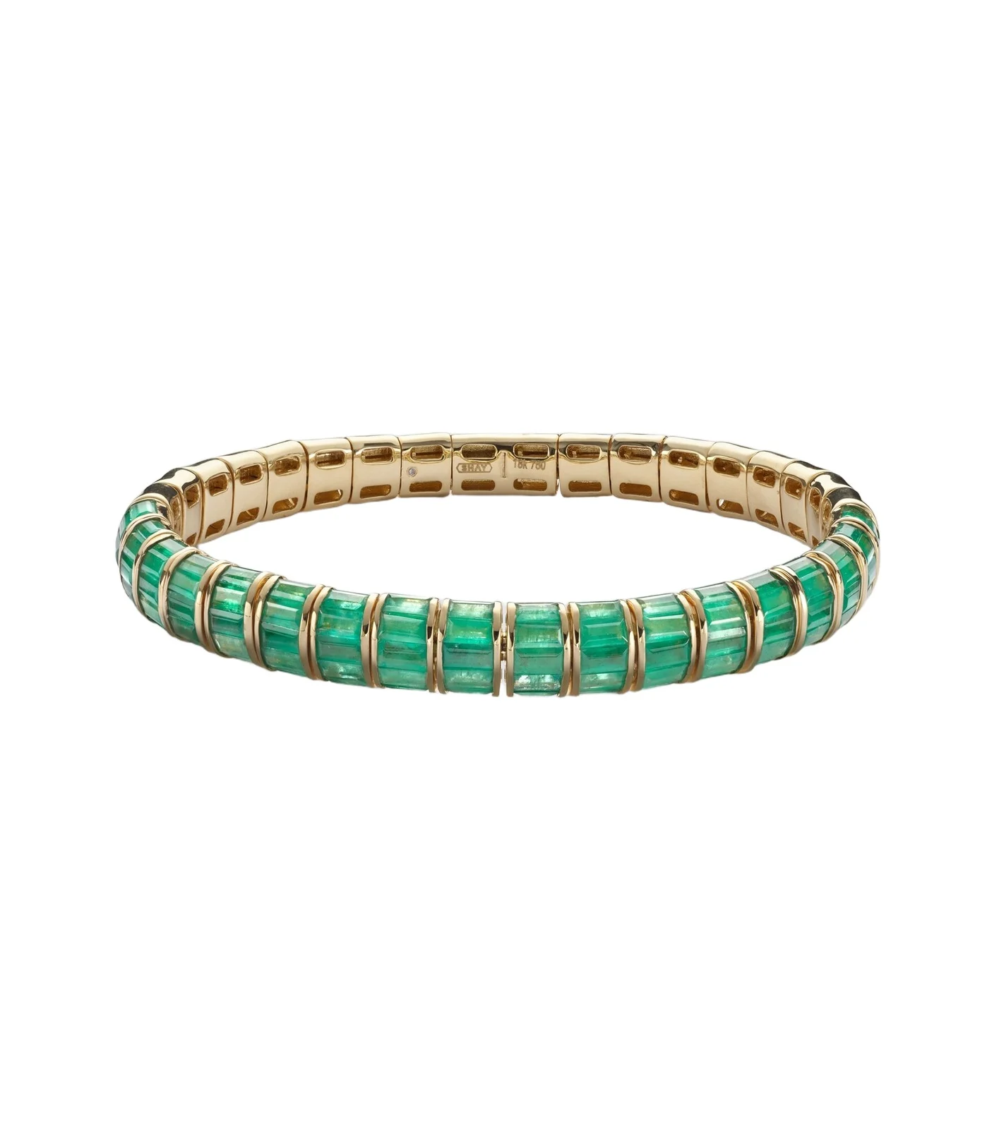 18kt gold bracelet with emeralds 18kt gold bracelet with emeralds