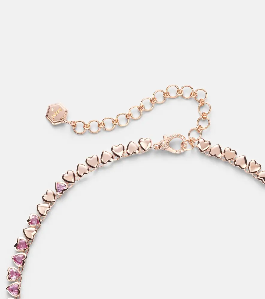 SHAY JEWELRY 18kt rose gold tennis necklace with sapphires and diamond | Thumbnail 2