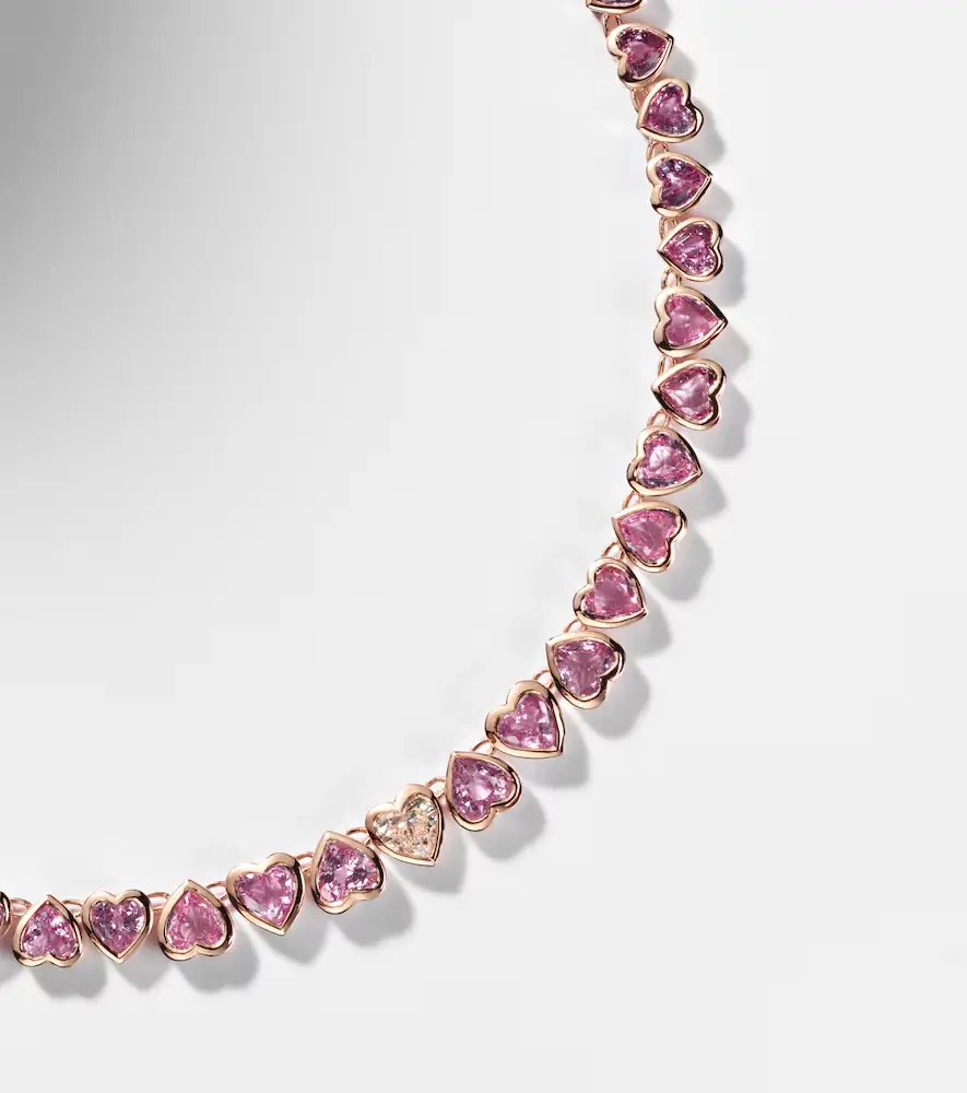 SHAY JEWELRY 18kt rose gold tennis necklace with sapphires and diamond | Thumbnail 5