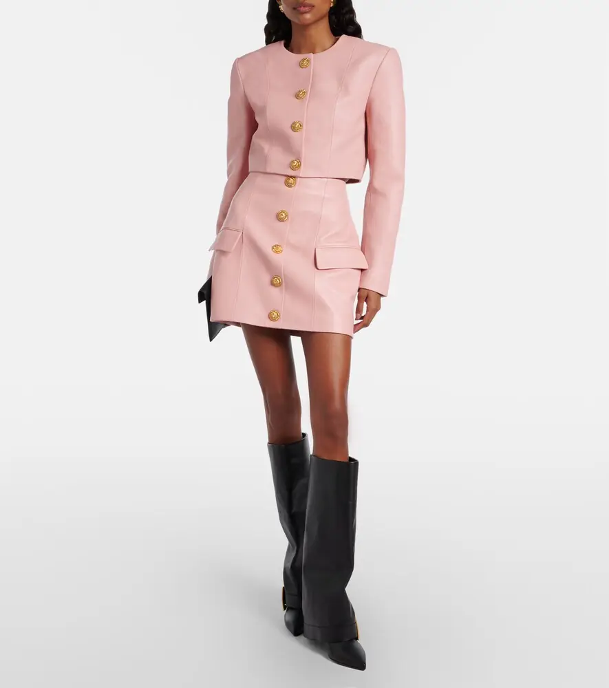 Balmain Leather miniskirt | Thumbnail 2