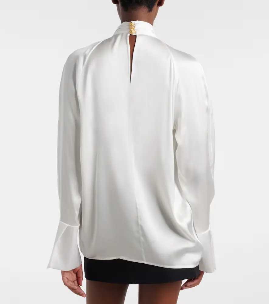 Balmain Draped silk satin blouse | Thumbnail 2