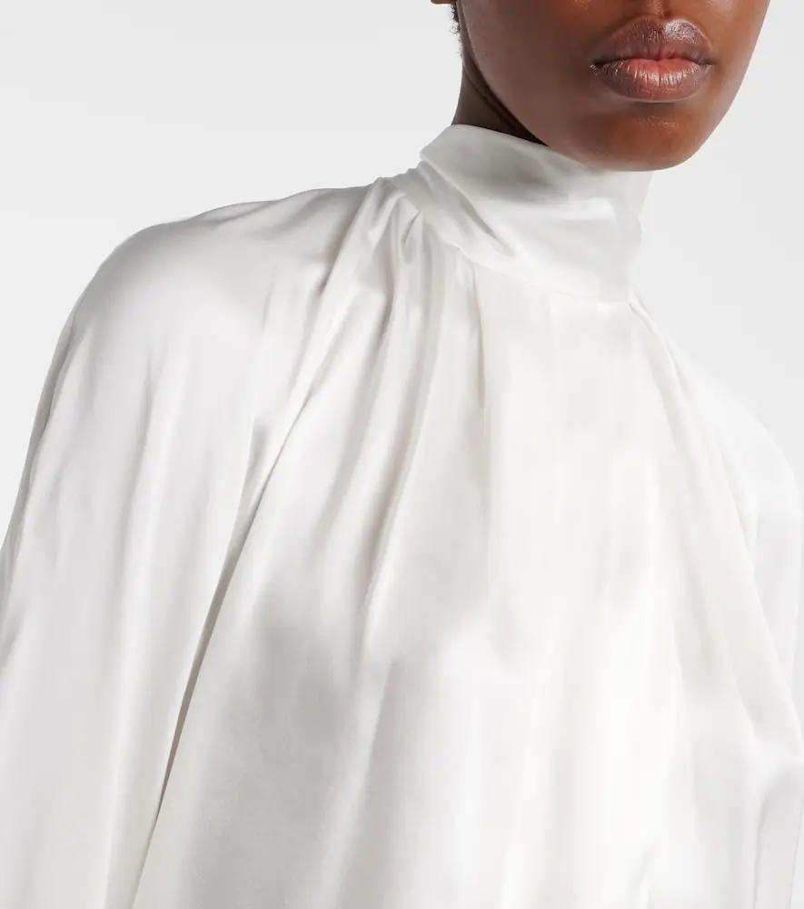 Balmain Draped silk satin blouse | Thumbnail 4