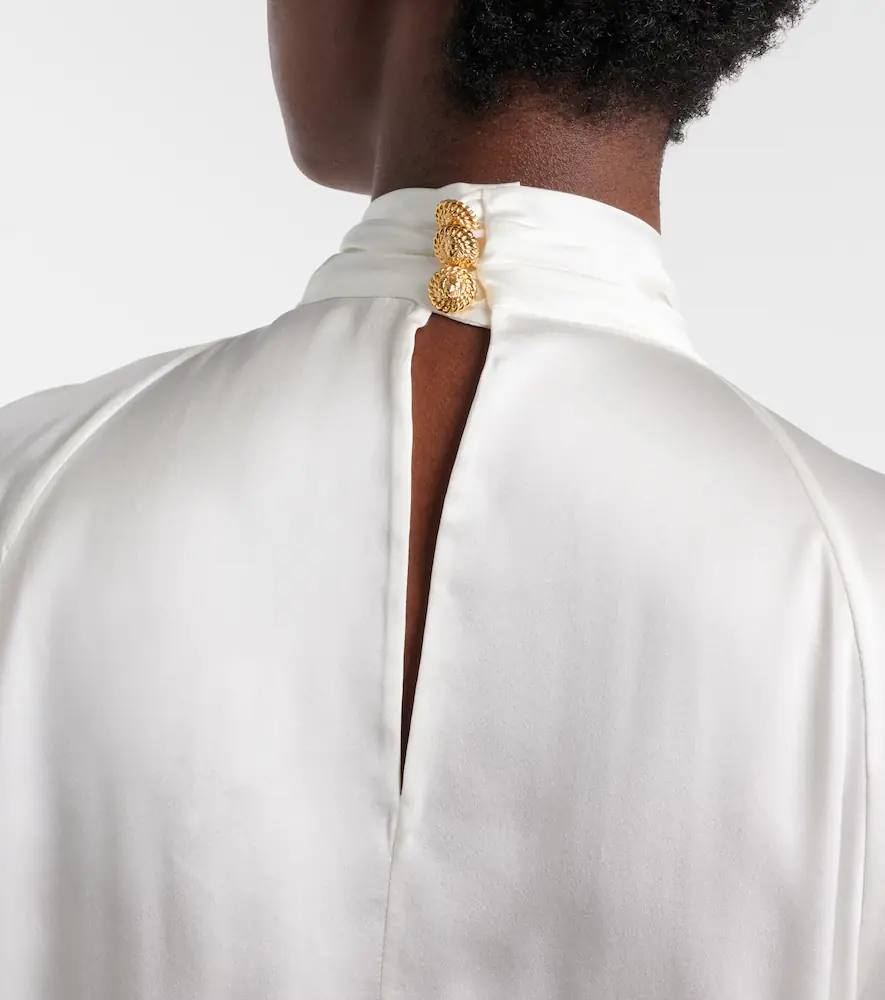 Balmain Draped silk satin blouse | Thumbnail 5
