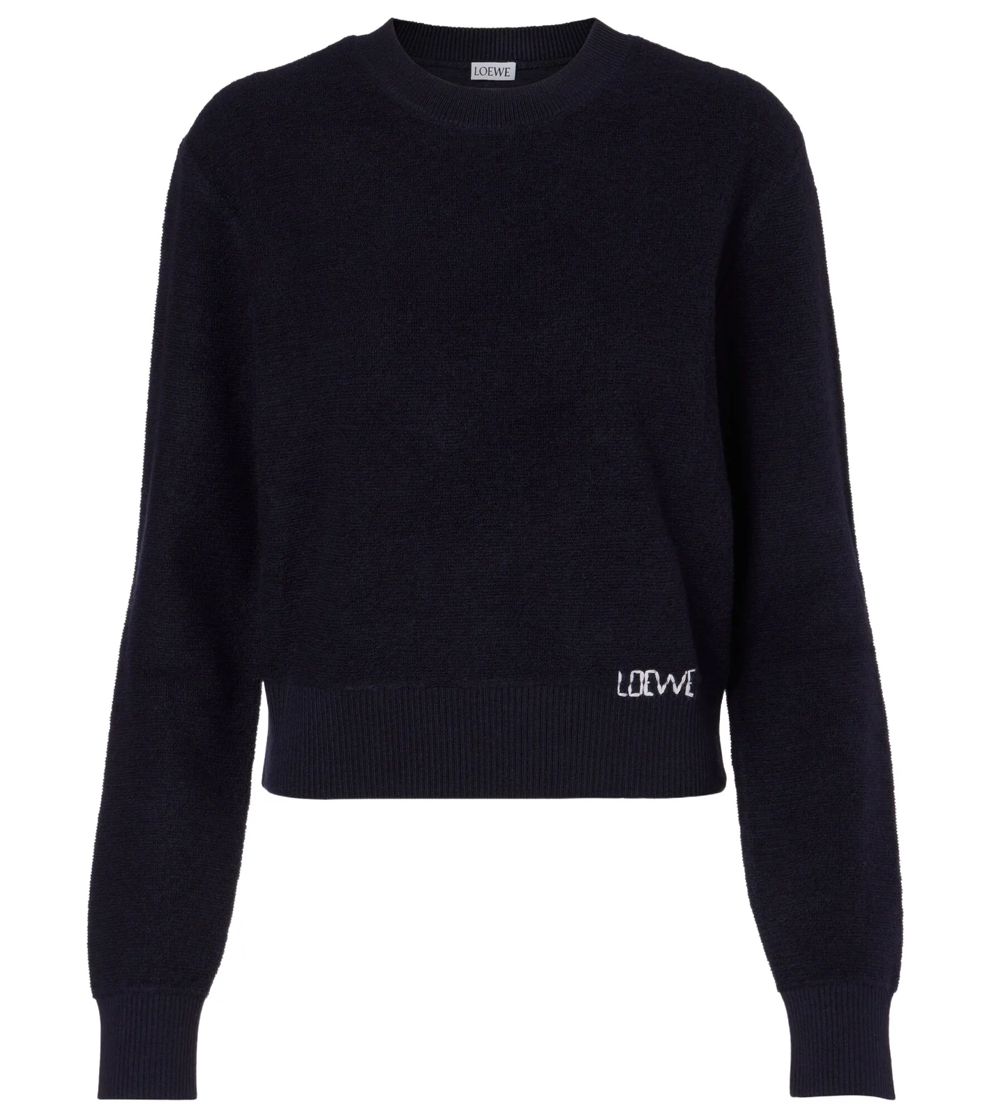 Logo embroidered wool sweater