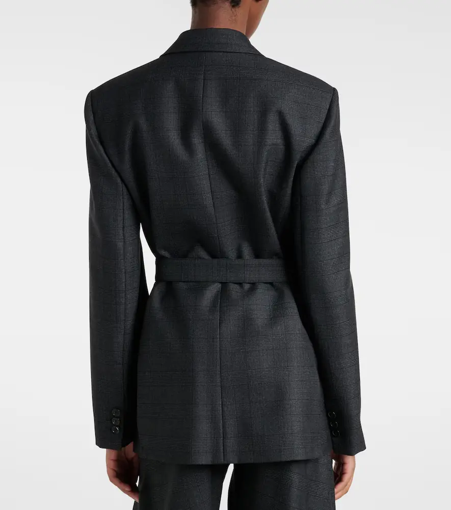 Loewe Prince of Wales check wool wrap blazer | Thumbnail 3