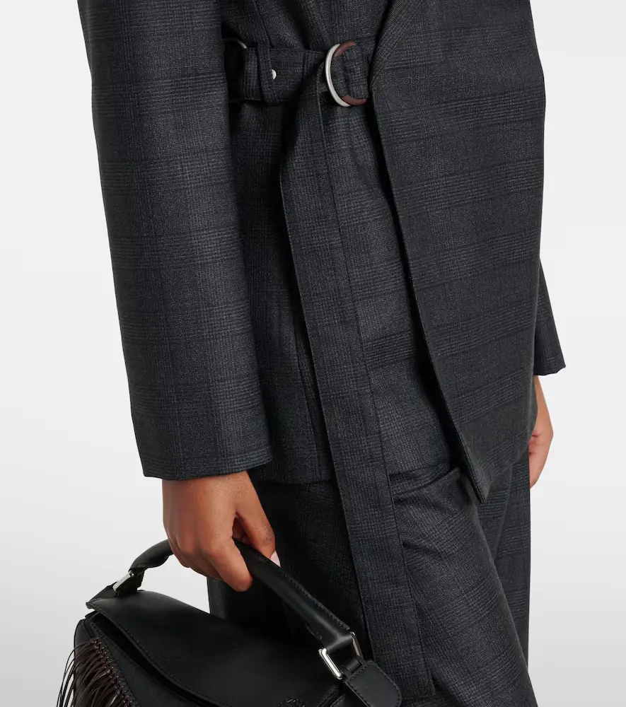 Loewe Prince of Wales check wool wrap blazer | Thumbnail 4