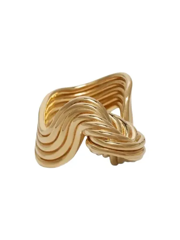 Slice gold-plated sterling silver ring