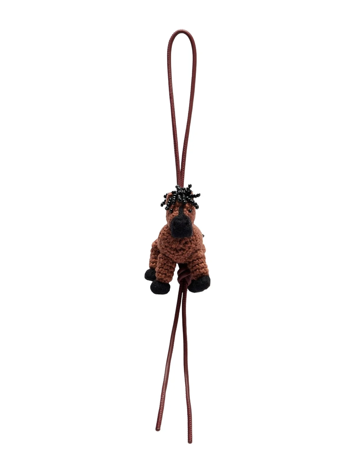 Loewe Horse beaded leather-trimmed wool bag charm