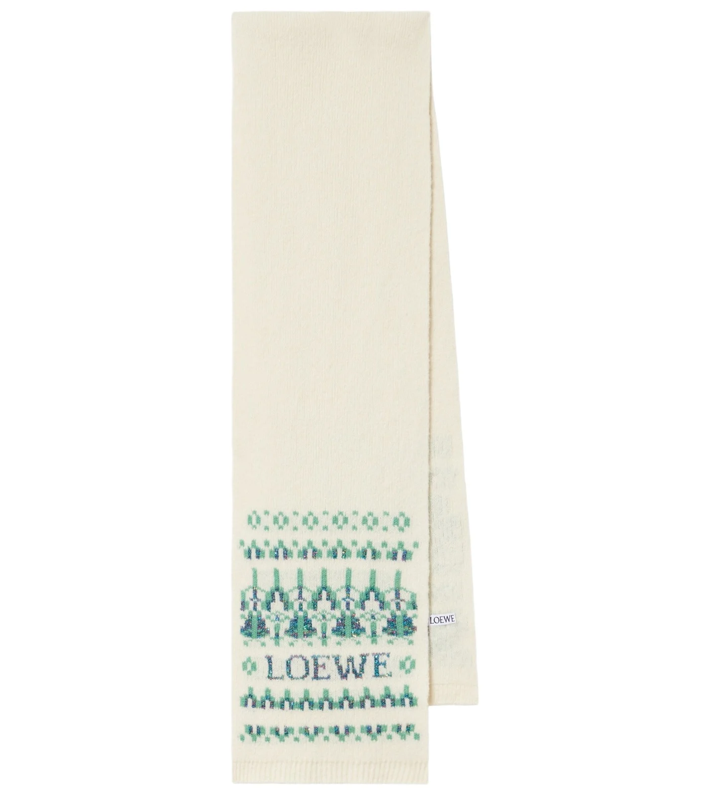 Logo sequined wool-blend jacquard scarf Logo sequined wool-blend jacquard scarf