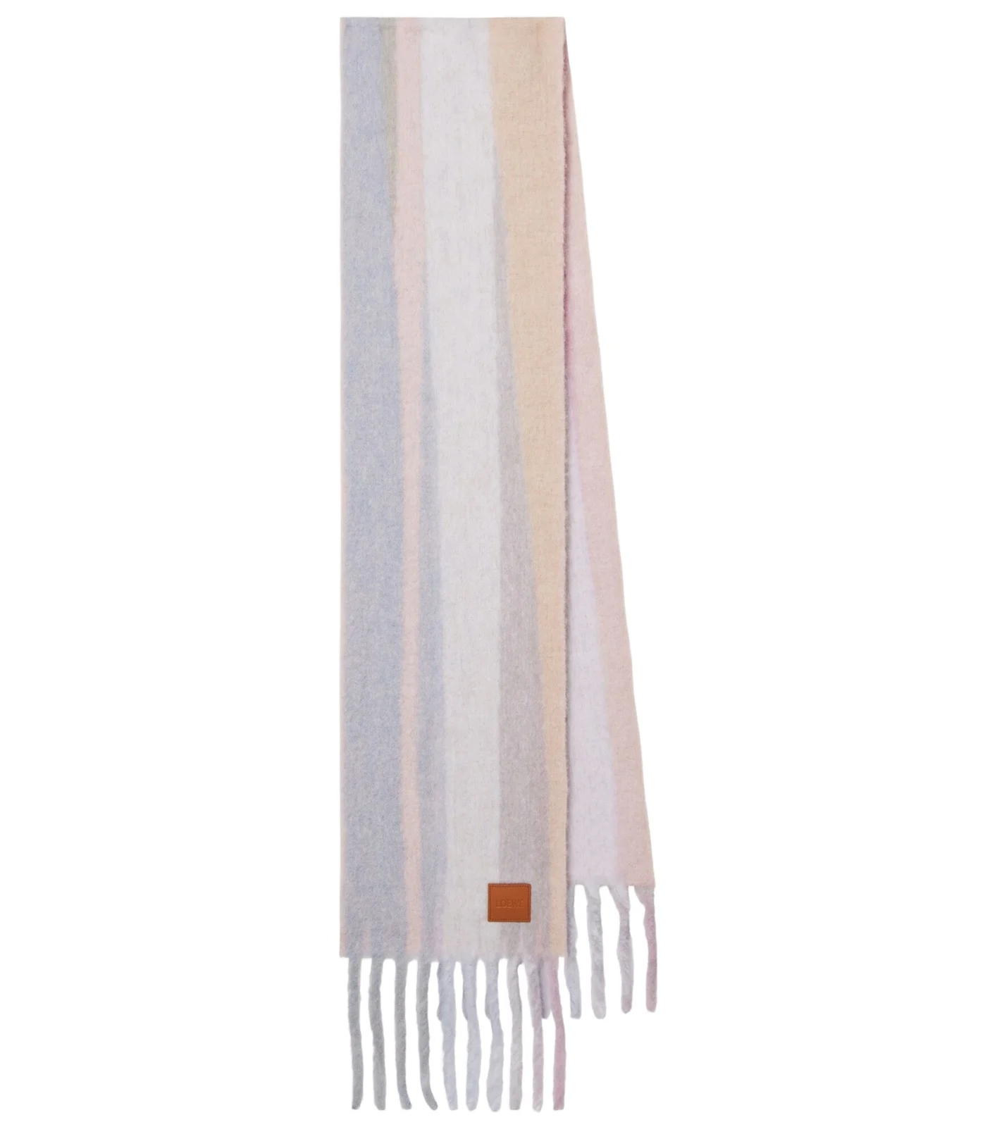 Striped alpaca and wool-blend scarf