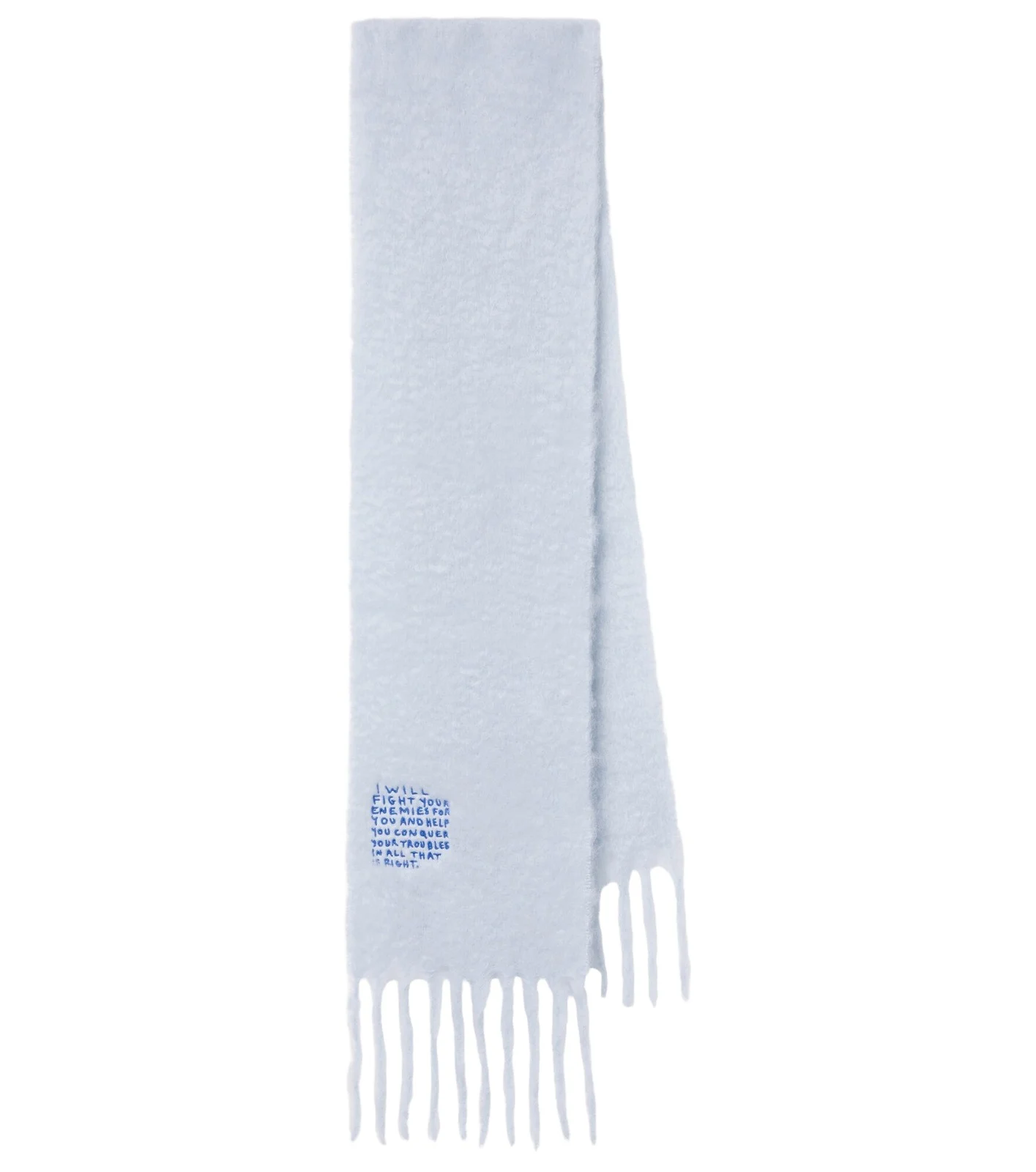 Embroidered mohair and wool-blend scarf