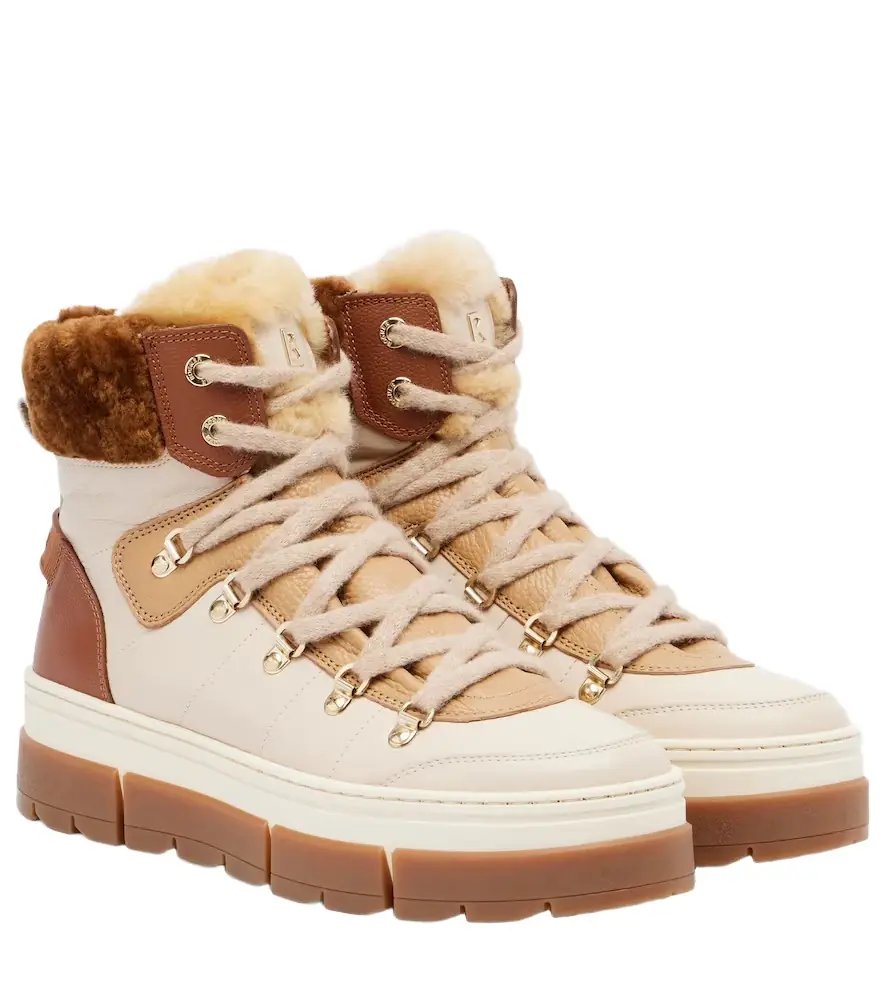 Bogner Vaduz shearling-trimmed leather ankle boots | Image 1 Bogner Vaduz shearling-trimmed leather ankle boots | Image 1