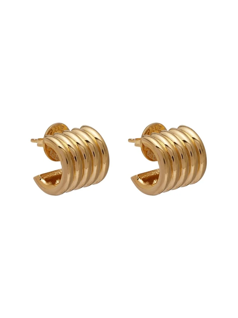Hollyhock gold-plated sterling silver earrings