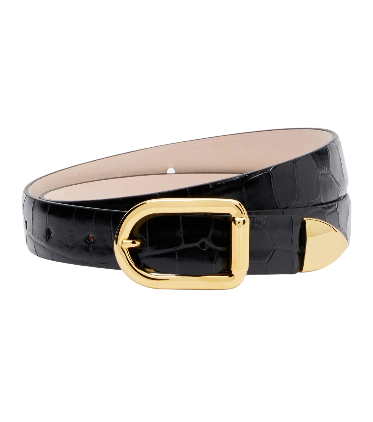 Déhanche Mija croc-effect leather belt Déhanche Mija croc-effect leather belt