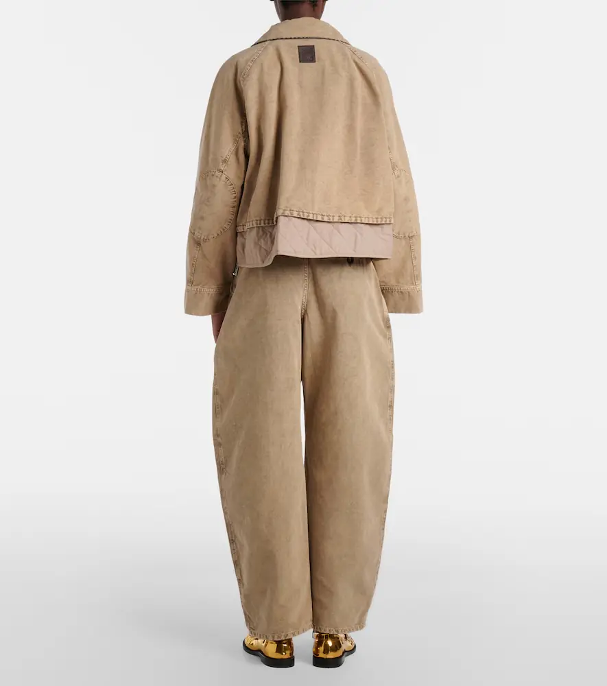 Loewe Wool-trimmed barrel-leg jeans | Thumbnail 3 Loewe Wool-trimmed barrel-leg jeans | Thumbnail 3