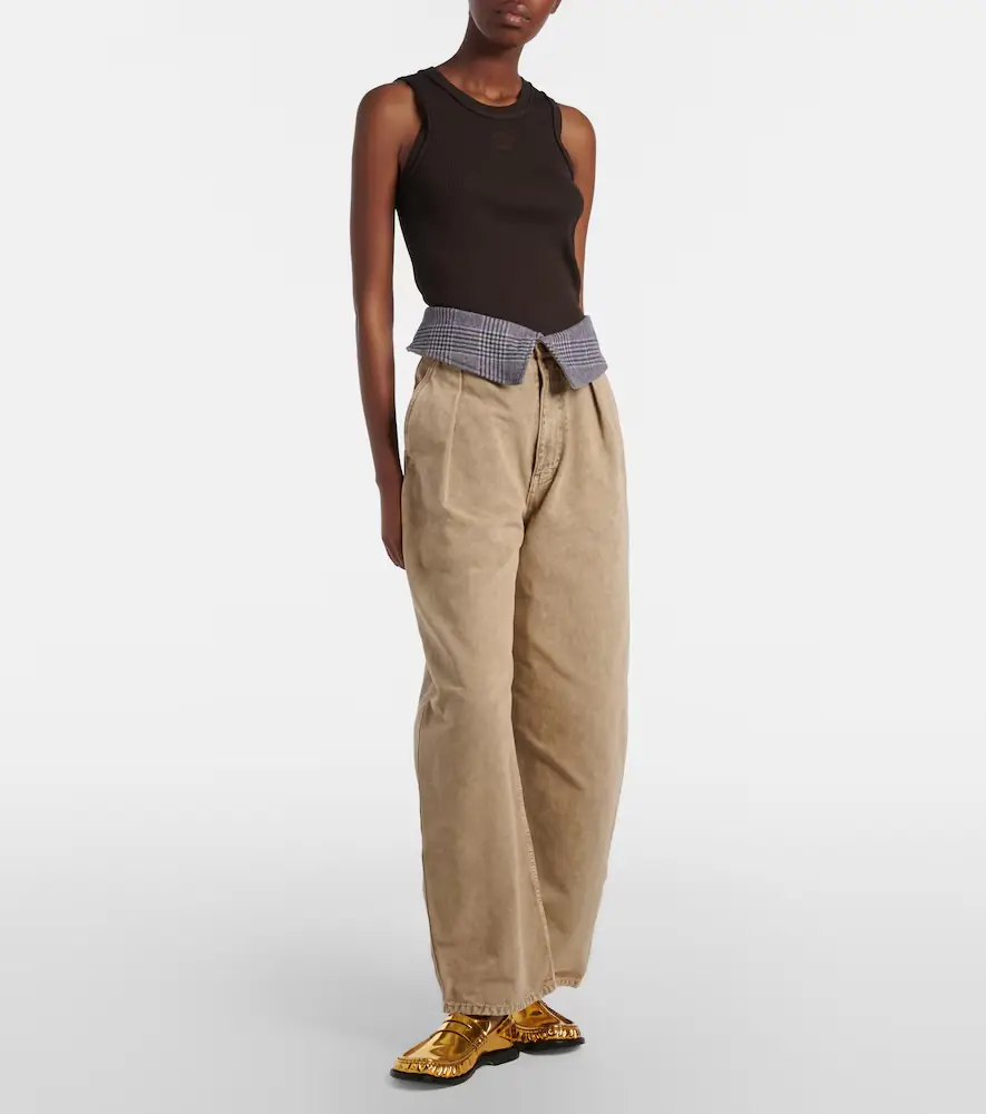 Loewe Wool-trimmed barrel-leg jeans | Thumbnail 6 Loewe Wool-trimmed barrel-leg jeans | Thumbnail 6