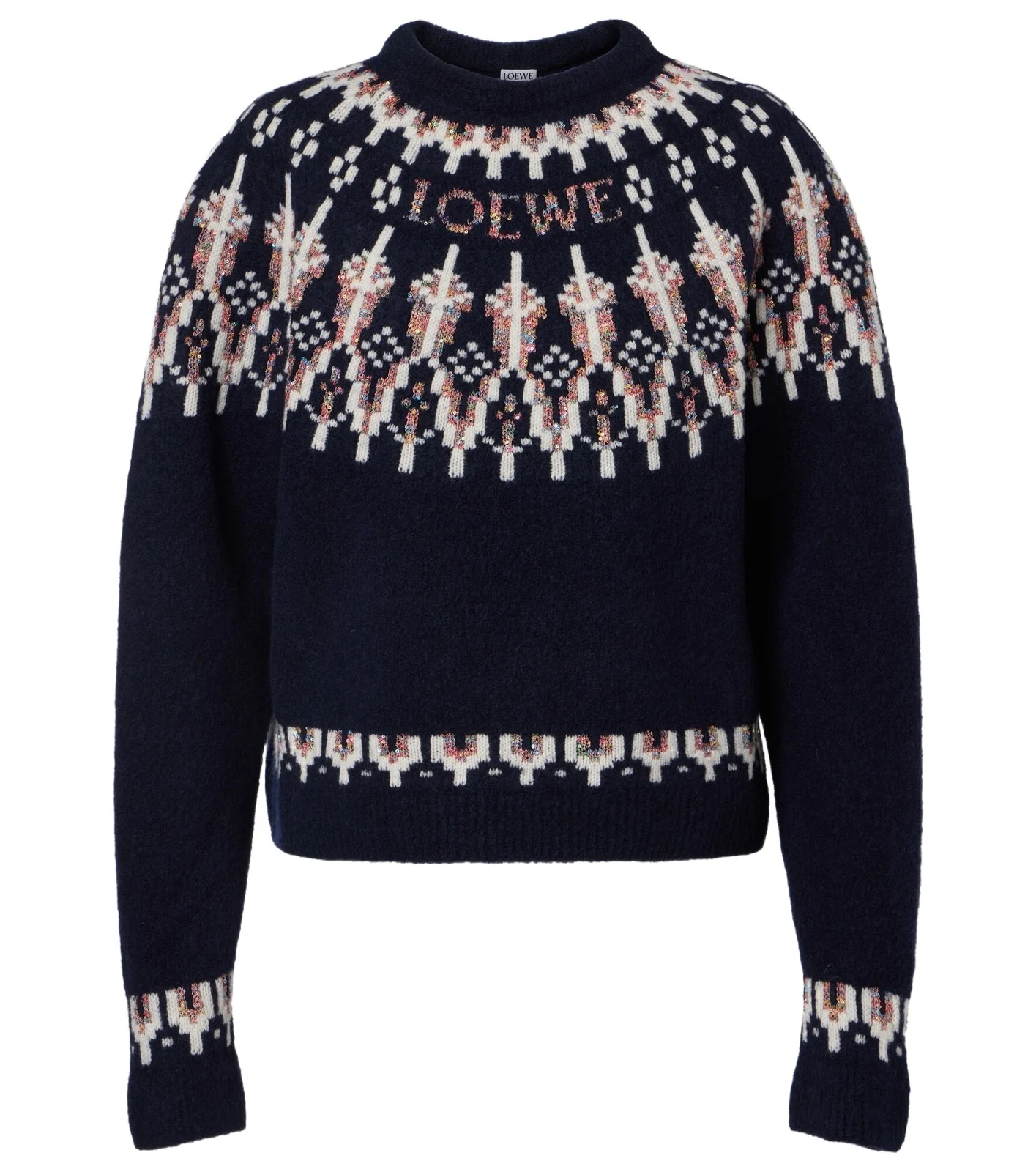 Fair Isle sequined wool-blend sweater