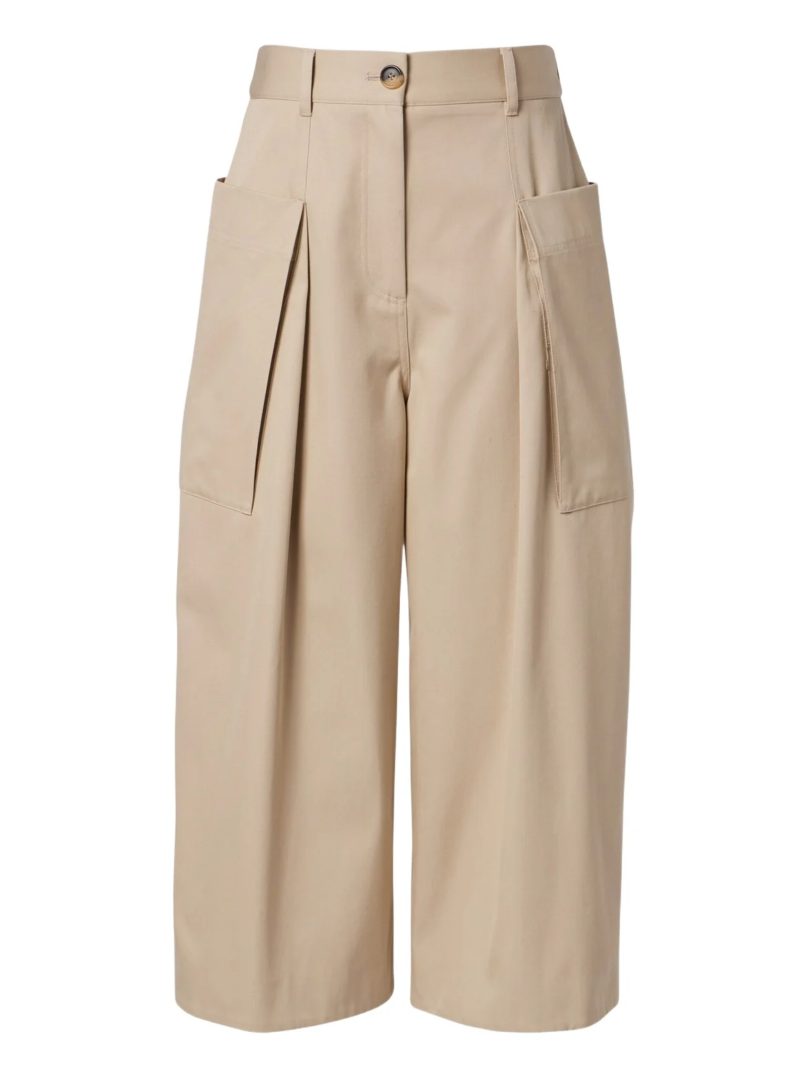 Cotton and silk cropped pants