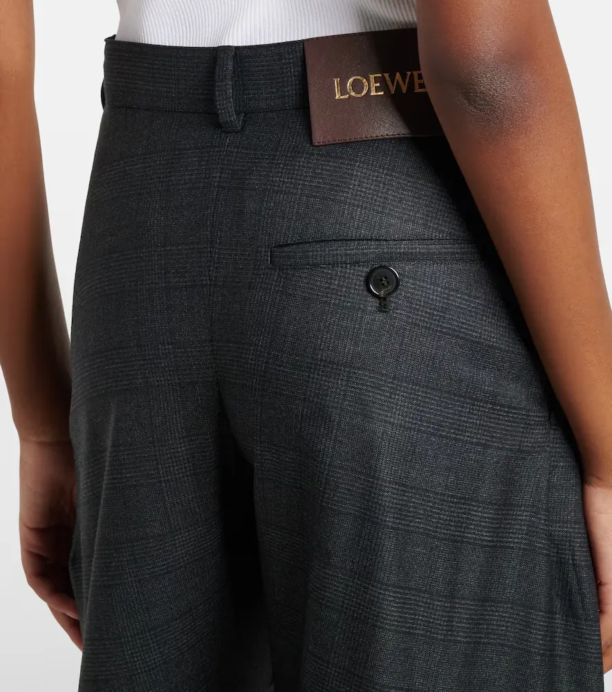 Loewe Checked belt wool barrel-leg pants | Thumbnail 4 Loewe Checked belt wool barrel-leg pants | Thumbnail 4