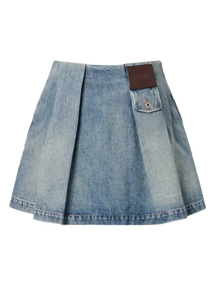 Pleated denim miniskirt Pleated denim miniskirt