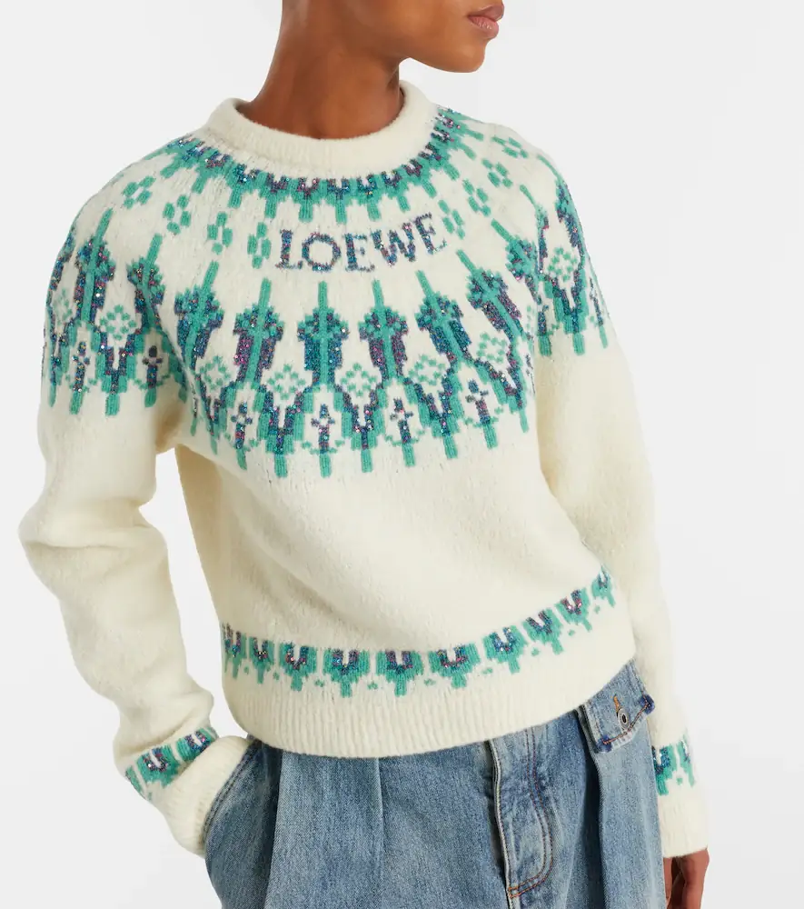 Loewe Fair Isle sequined wool-blend sweater | Thumbnail 3 Loewe Fair Isle sequined wool-blend sweater | Thumbnail 3