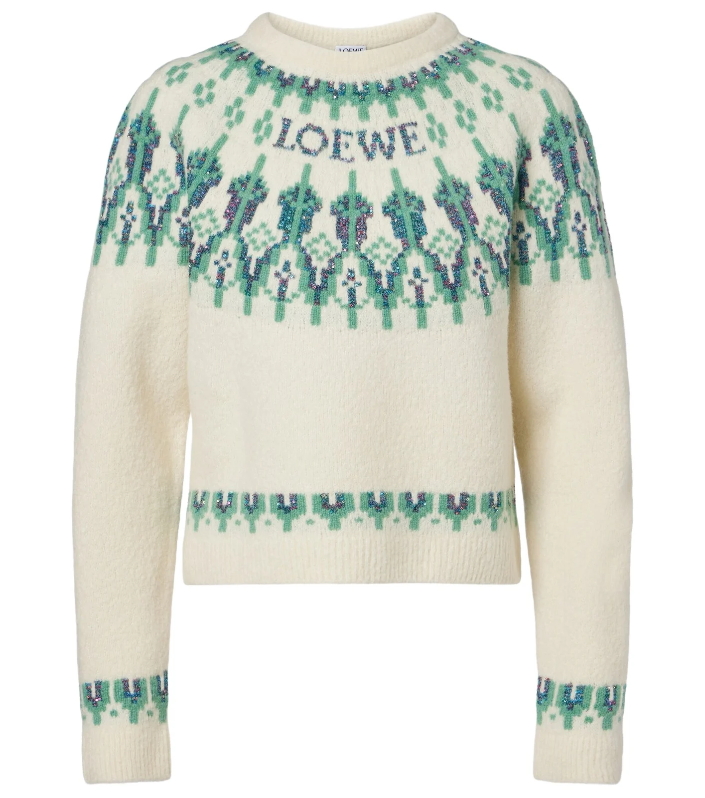 Fair Isle sequined wool-blend sweater