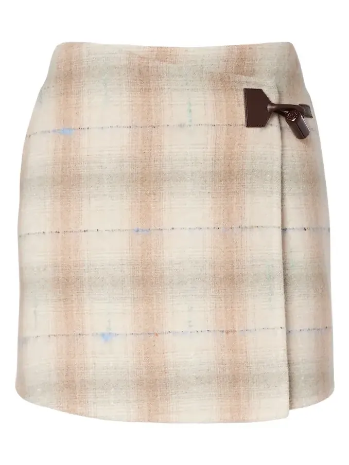 Wool, cashmere, and silk miniskirt