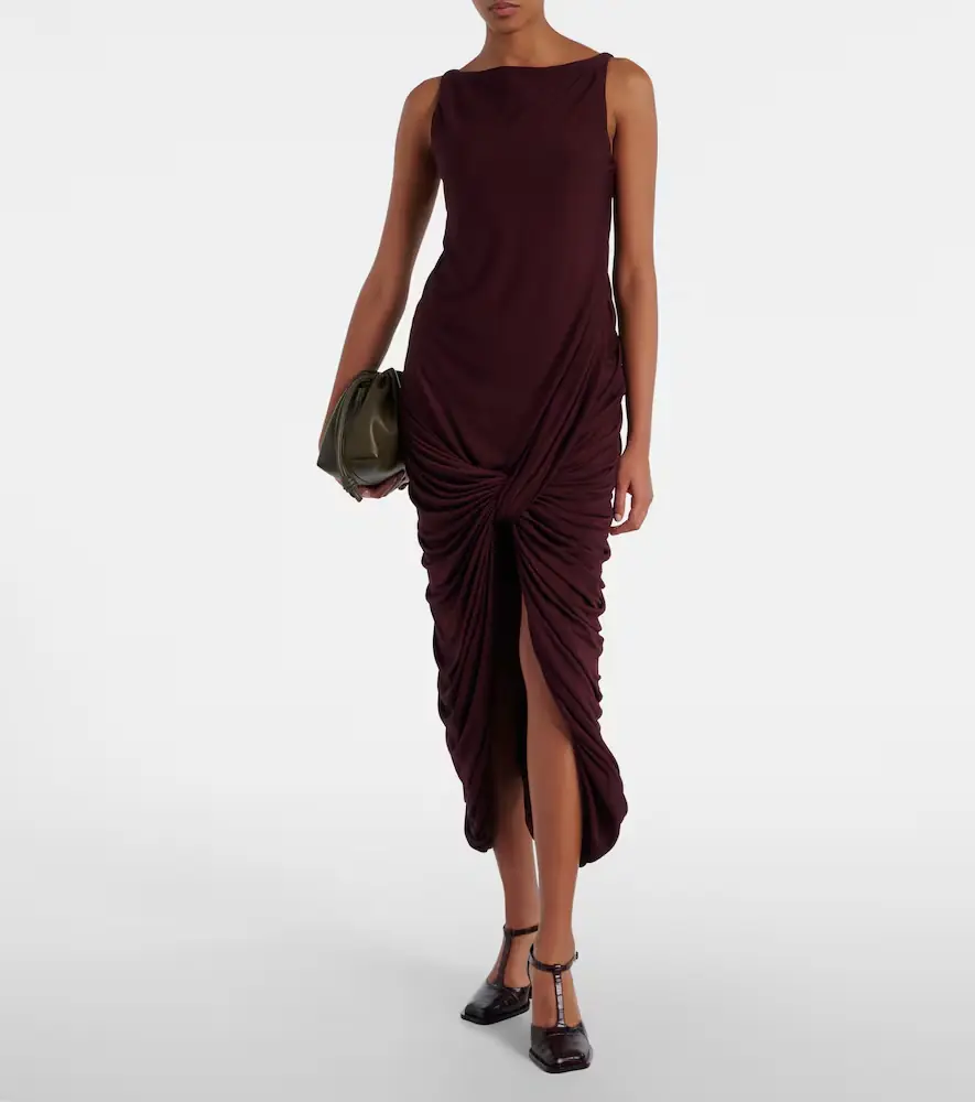 Loewe Draped jersey midi dress | Thumbnail 2 Loewe Draped jersey midi dress | Thumbnail 2