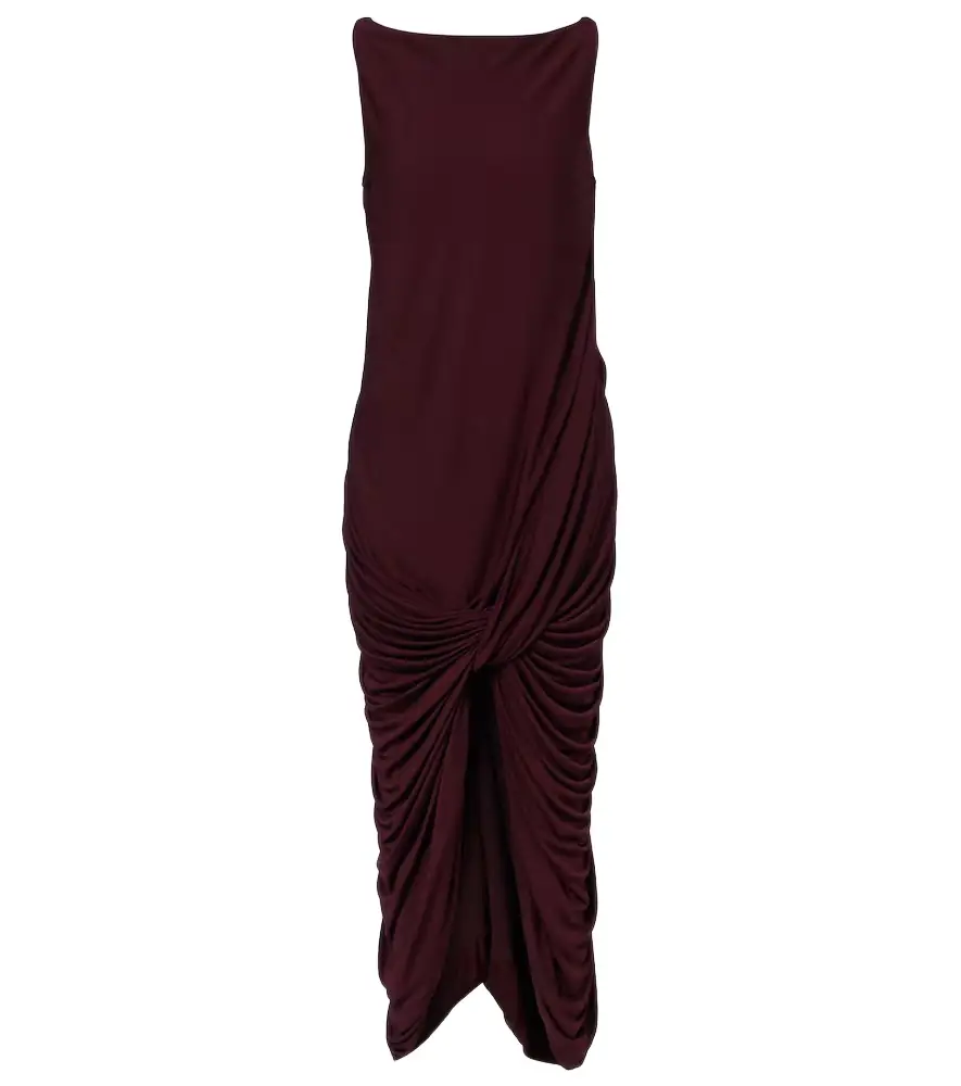 Draped jersey midi dress Draped jersey midi dress