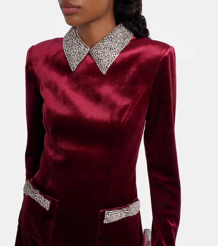 Rebecca Vallance Edwiena embellished velvet minidress | Thumbnail 4