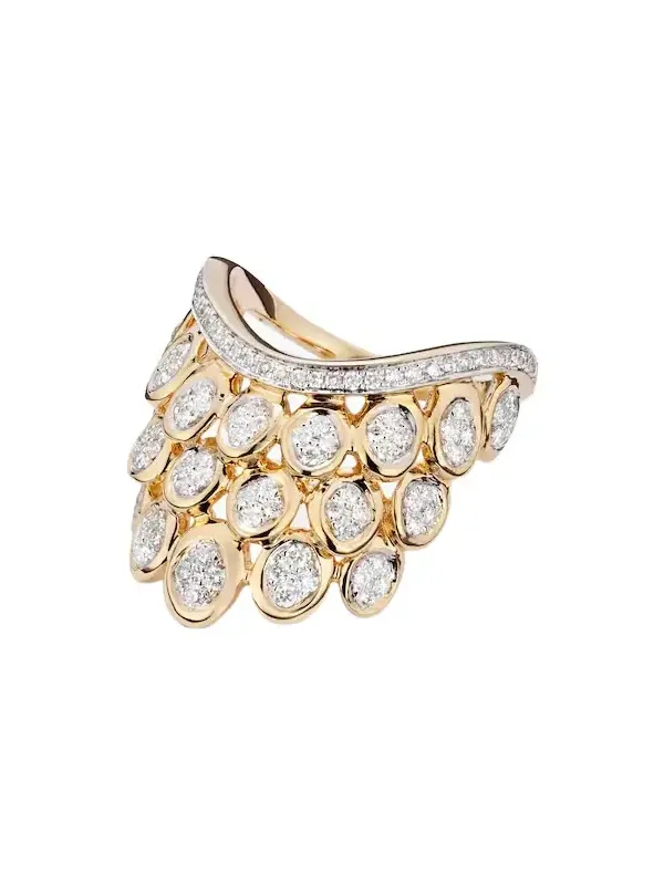Blossom 14kt gold ring with diamonds