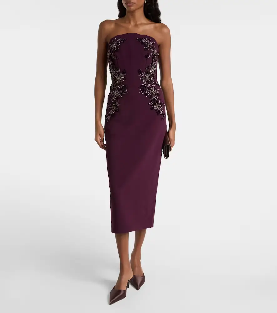 Rebecca Vallance Beatrice beaded crêpe midi dress | Thumbnail 3 Rebecca Vallance Beatrice beaded crêpe midi dress | Thumbnail 3