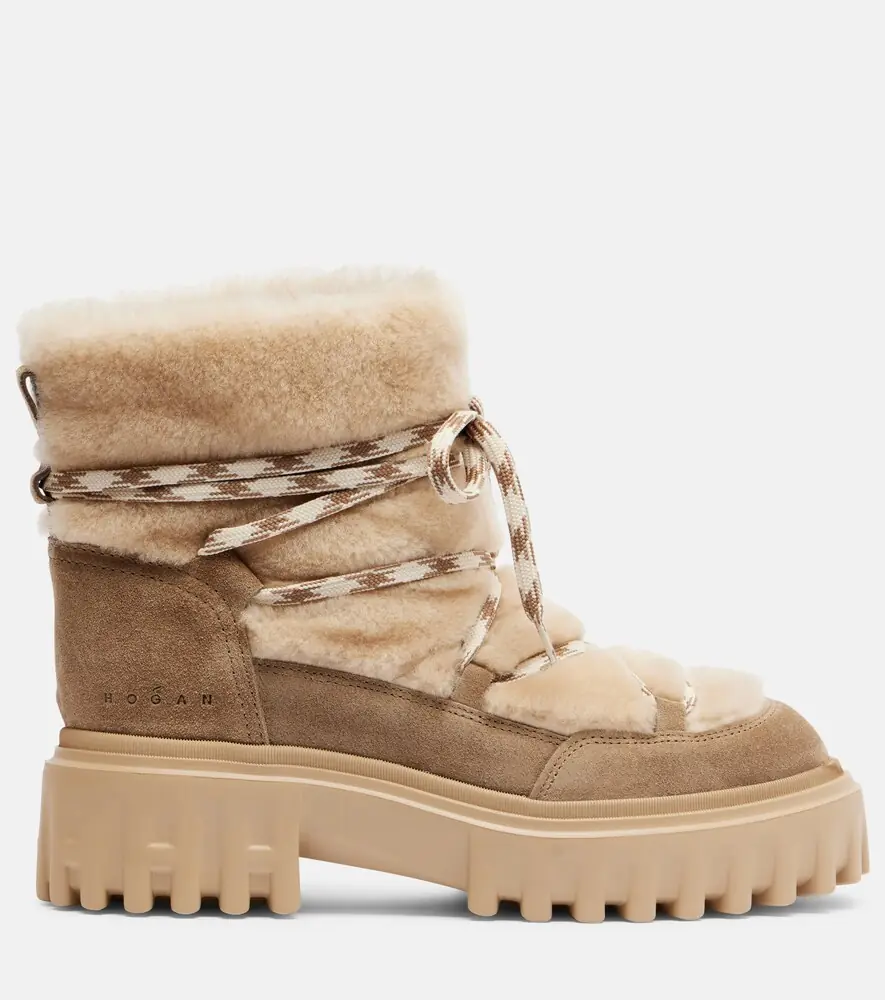 Hogan Shearling and suede ankle boots | Thumbnail 3