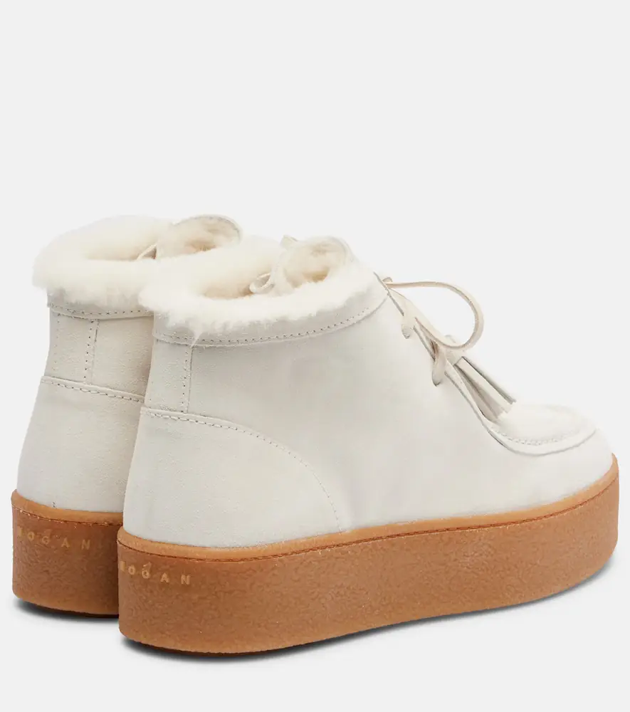 Hogan Shearling-trimmed suede ankle boots | Thumbnail 2 Hogan Shearling-trimmed suede ankle boots | Thumbnail 2