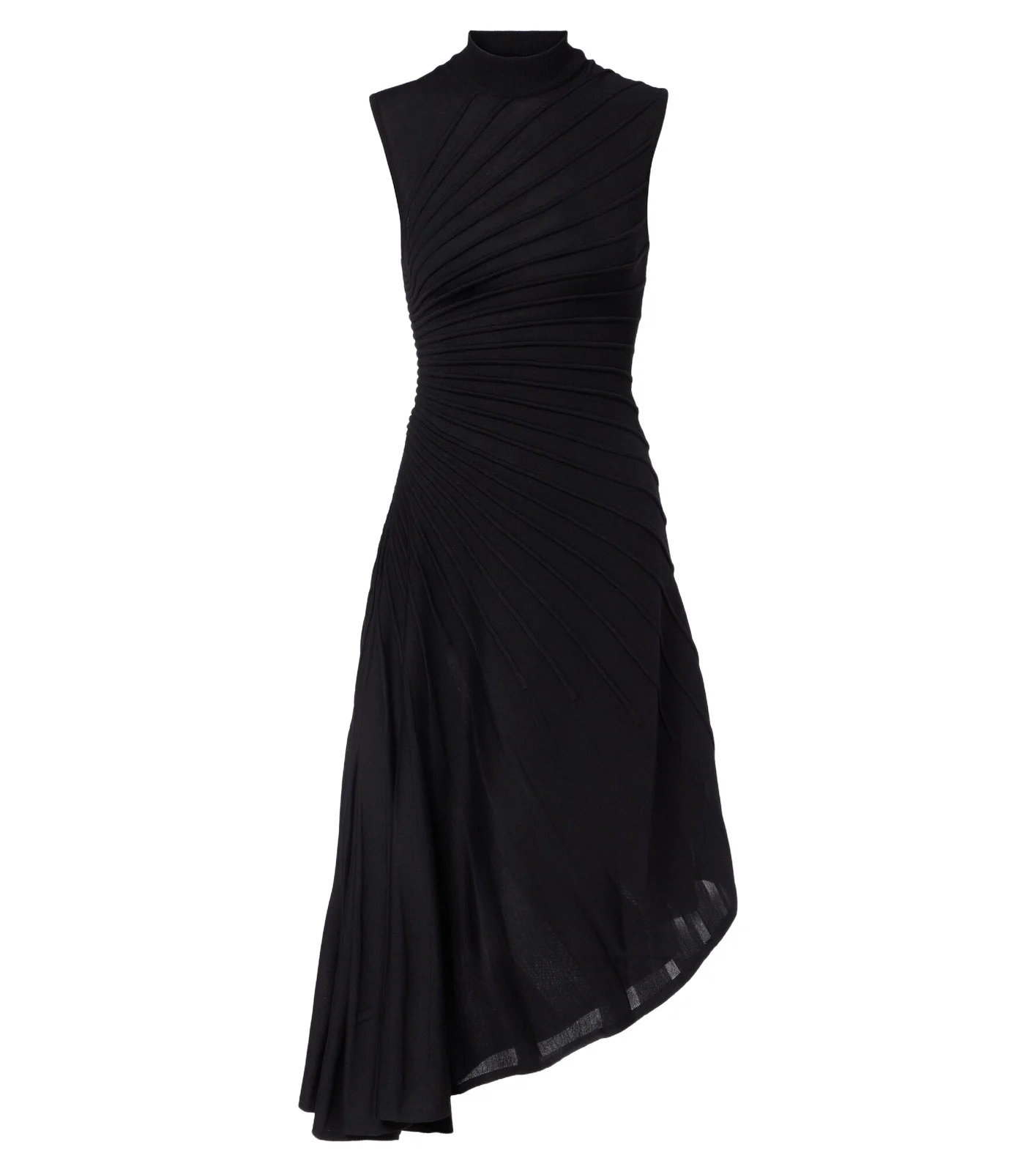 ALAÏA Asymmetric virgin wool midi dress ALAÏA Asymmetric virgin wool midi dress