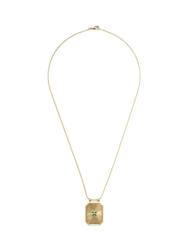 Luck 18kt gold pendant necklace with emerald Luck 18kt gold pendant necklace with emerald