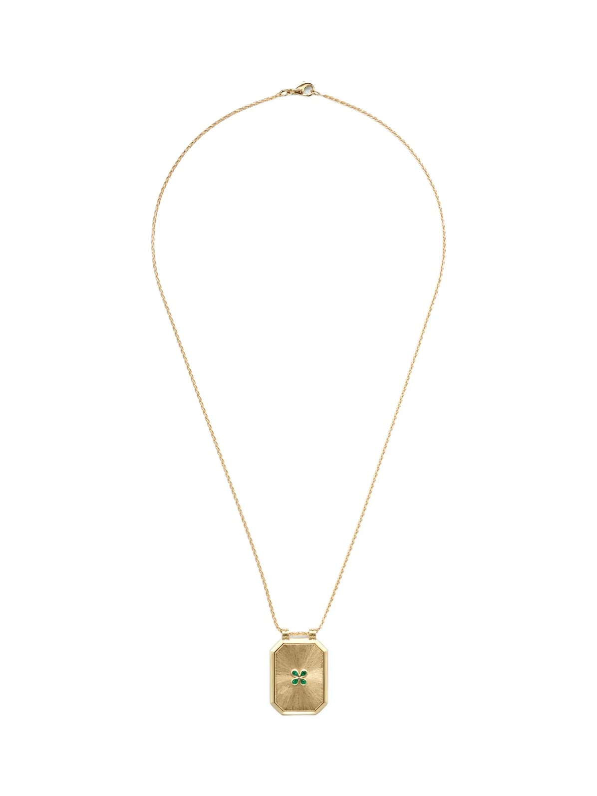Luck 18kt gold pendant necklace with emerald