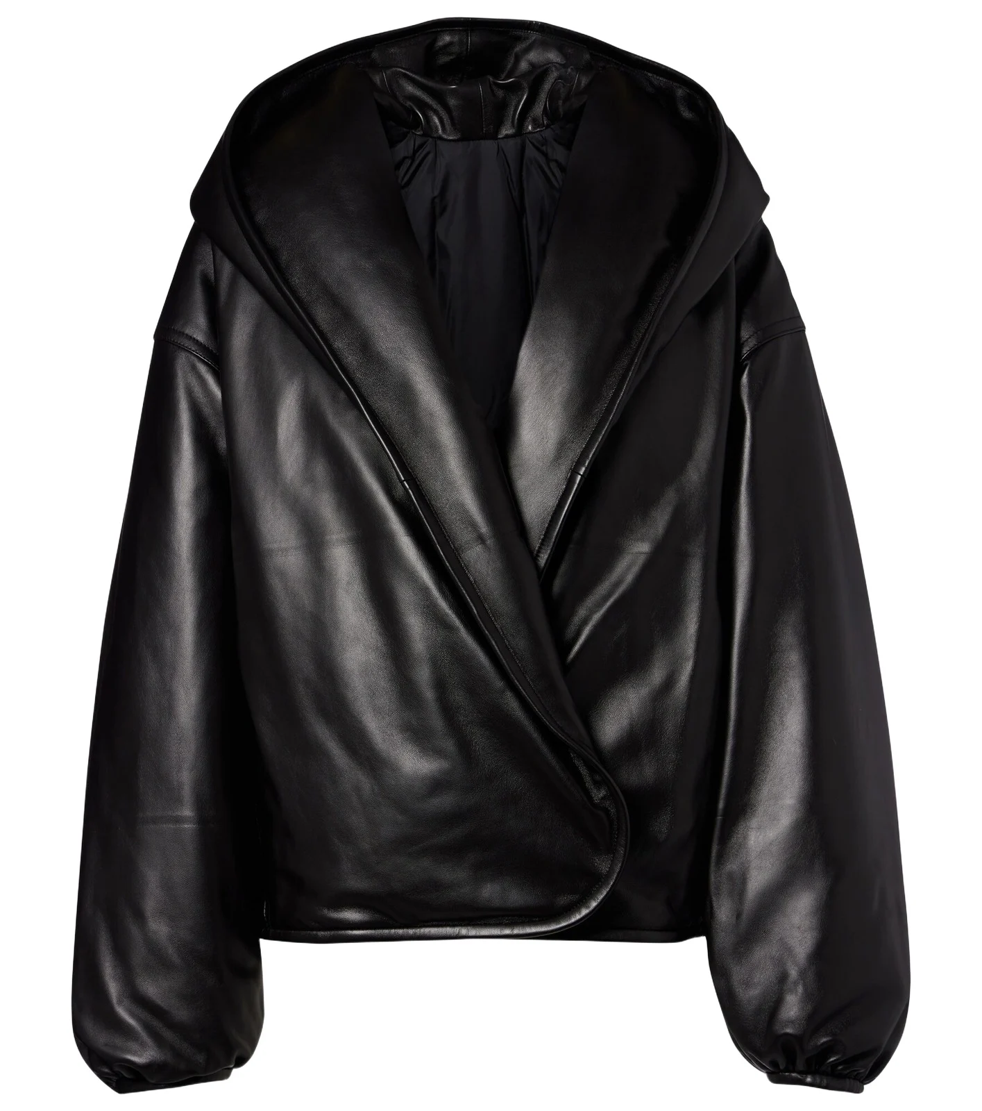 Alaïa Hooded leather bomber jacket Alaïa Hooded leather bomber jacket