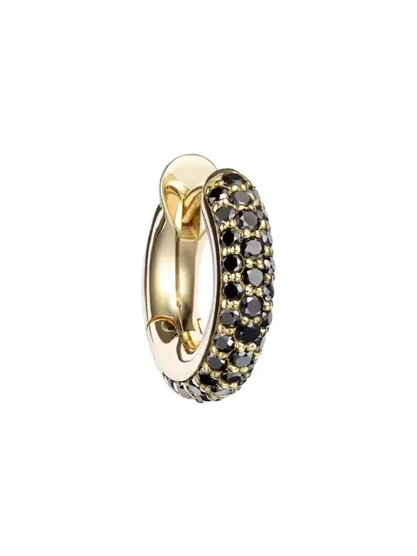 Macro Hoop 18kt yellow gold single earring with diamonds Macro Hoop 18kt yellow gold single earring with diamonds